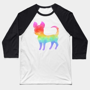 Watercolor rainbow chihuahua Baseball T-Shirt